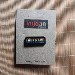 Rainbow 'Love Hard' Enamel Pin